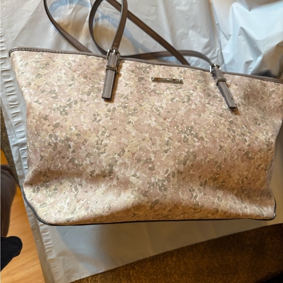 Nine West Floral Tote Beige Cream Hand Bag Large - Picture 8 of 10